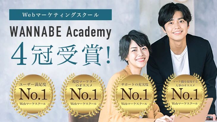 Wannabe Academy（ワナビーアカデミー）の4冠受賞写真